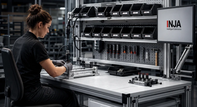 Moderner Montagearbeitsplatz in der Produktion