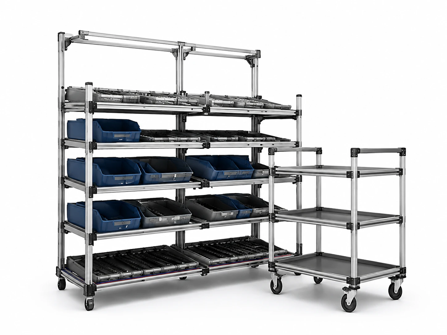 INJA FlowLine – FIFO- und Kitting-System für Materialbereitstellung